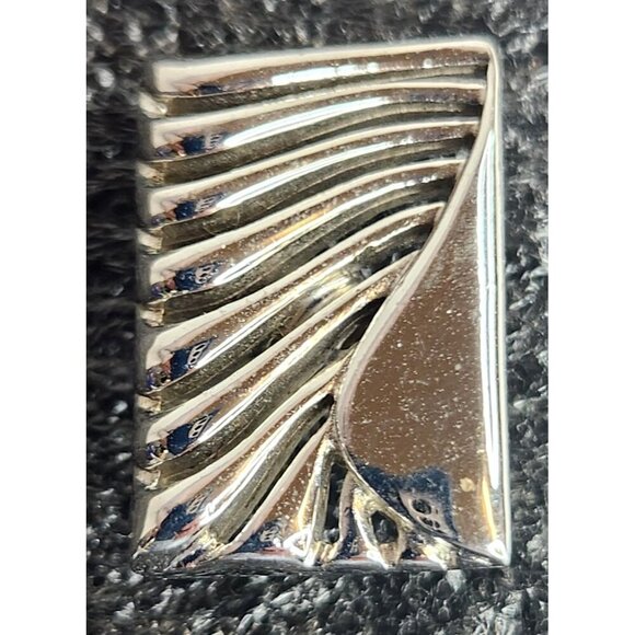 Vintage Swank Silver Tone Cufflinks Tie Tack Set Sunray Angel Wing Design Gift - Picture 5 of 9
